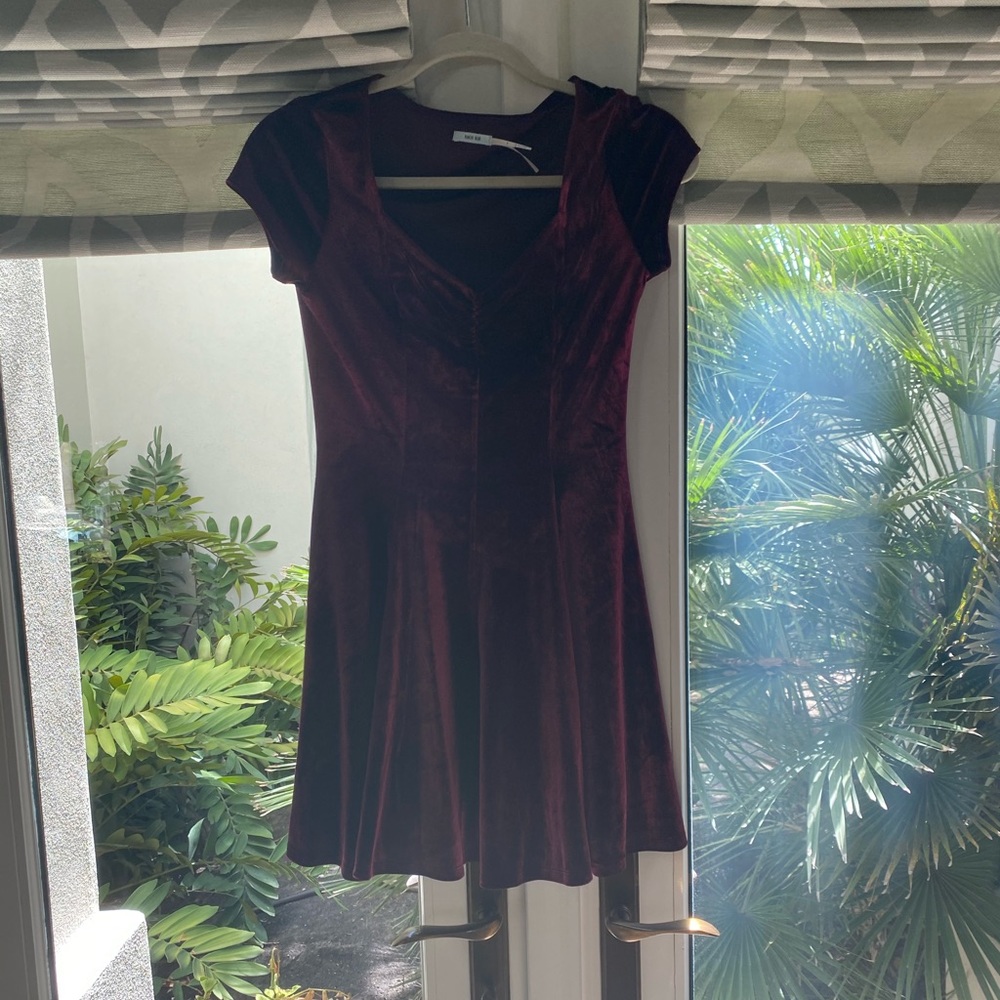 Kimchi Blue Burgundy velvet dress